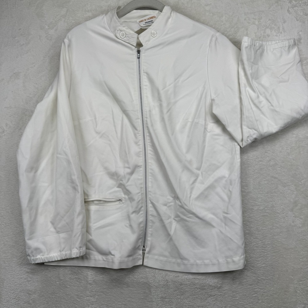 Koret Of California Koratron Lab Jacket Women's M White Zip Front Medical